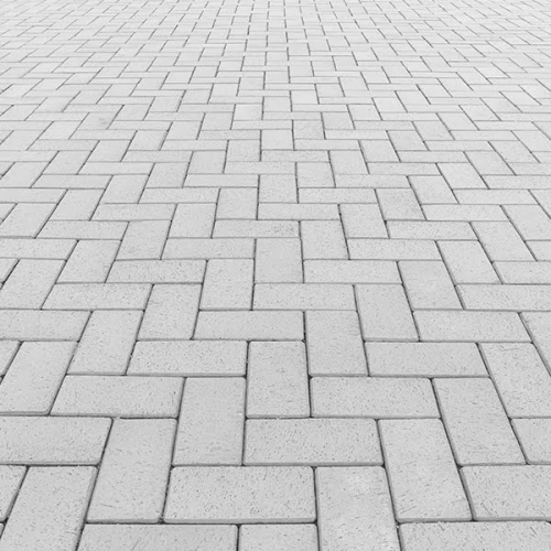 Image of white Brick style pavers